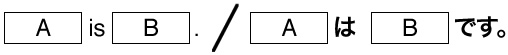 A is B. / A は B です。